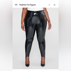 Faux  shiny pu stirrup legging - easy to wear with anything  !